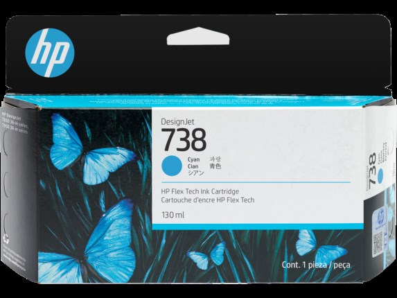 HP 738 300-ml Cyan DesignJet Ink Cartridge0 