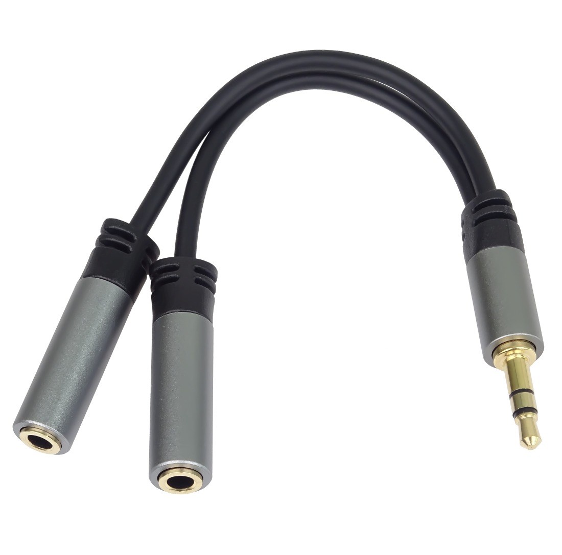 PremiumCord rozdvojka HQ 3, 5mm Jack Male - 2x Jack Female 15cm1 