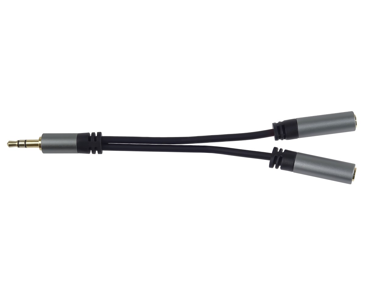 PremiumCord rozdvojka HQ 3, 5mm Jack Male - 2x Jack Female 15cm2 