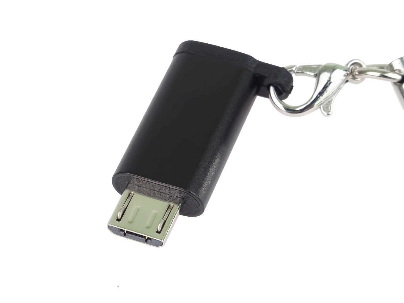 PremiumCord Adaptér USB-C konektor female - USB 2.0 Micro-B/ male,  černý s očkem na zavěšení1 