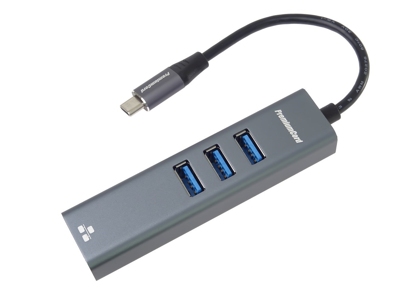 PREMIUMCORD Adaptér USB-C na Gigabit 10/ 100/ 1000Mbps + 3x USB3.0 konektor1 