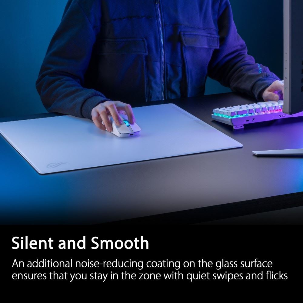 ASUS podložka pod myš ROG Moonstone ACE (vel. L /  White),  sklo5 