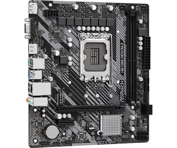 ASRock MB Sc LGA1700 H610M-HDV/ M.2 R2.0,  Intel H610,  2xDDR4,  1xDP,  1xHDMI,  1xVGA,  mATX3 
