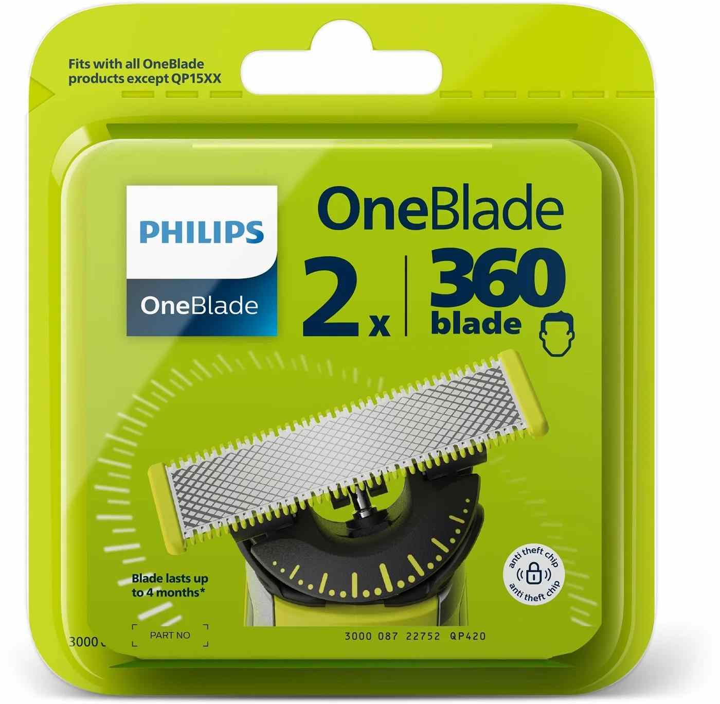 Philips OneBlade 360 QP420/ 50 náhradní břity,  2 ks1 