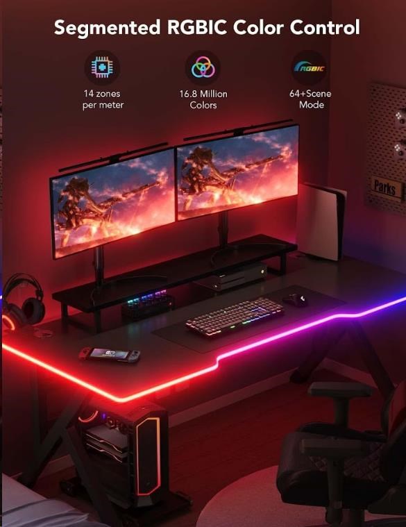 Govee Neon RGBIC LED podsvícení pro stůl4 