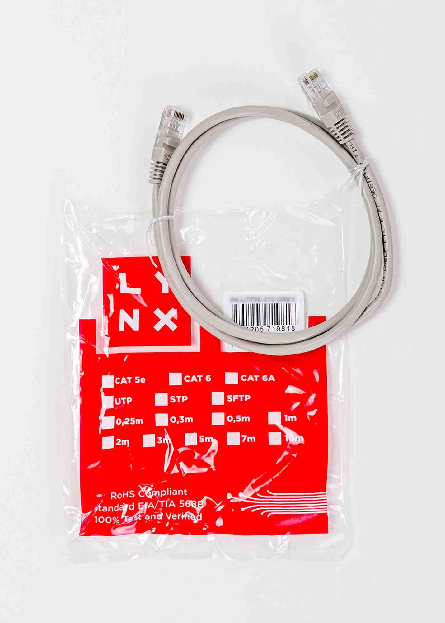 LYNX patch kabel Cat5E, UTP - 5m, šedý1 