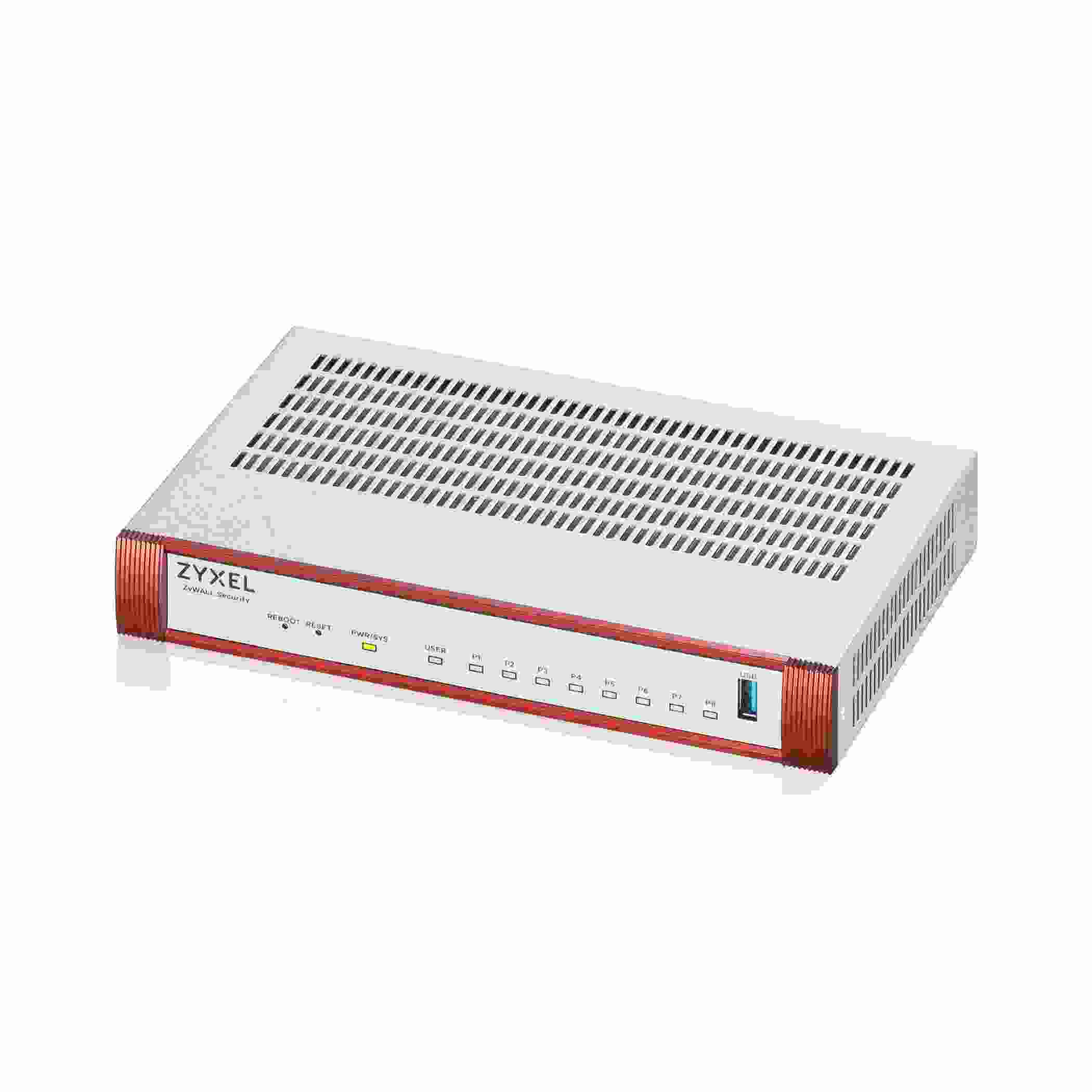 Zyxel USG FLEX 100HP,  7 Gigabit user-definable ports,  1*1G PoE+,  1*USB with 1 YR Gold Security Pack1 