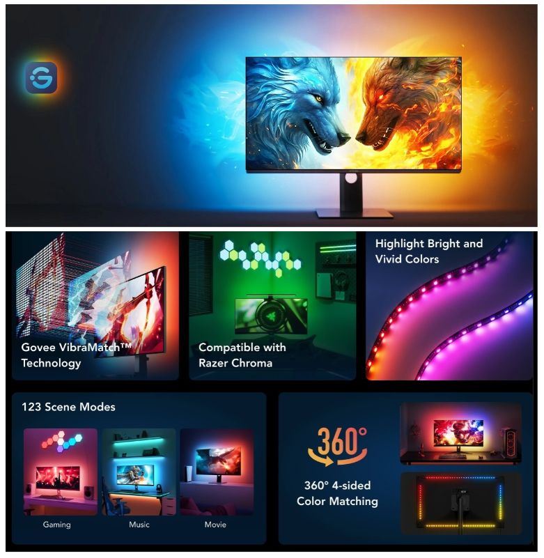 Govee Dreamview G1 Smart LED podsvícení monitoru 27-343 