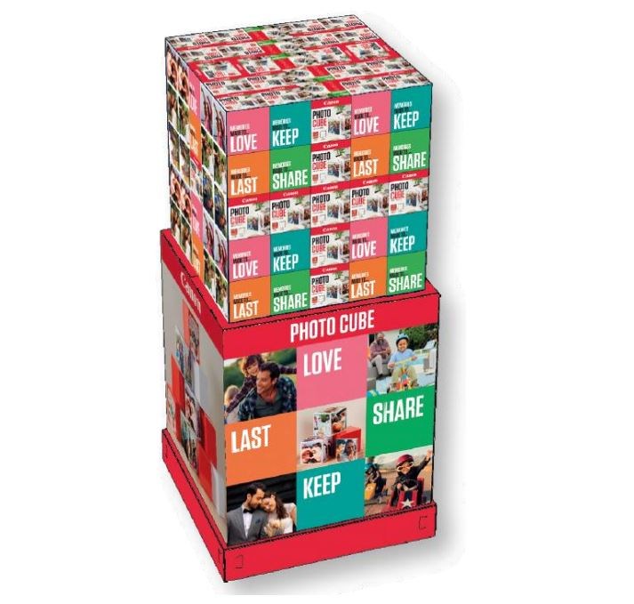 Canon foto-papír Creative pack white display 125 ks 5x5 PP-201 (40 obr.) + akrylový fotorámeček0 