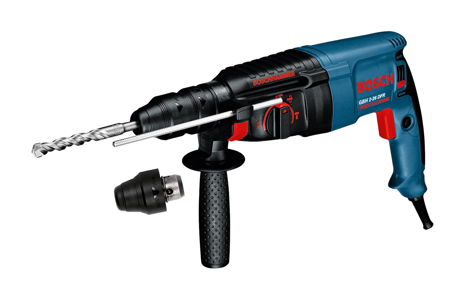 BOSCH GBH 2-26 DFR,  vrtací kladivo s SDS plus,  800 W,  příklep 3 J,  4 – 26 mm2 