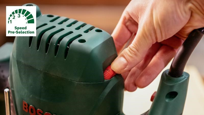 Bosch POF 1200 AE horní frézka,  1200 W,  Softgrip,  předvolba otáček,  aretace vřetena2 