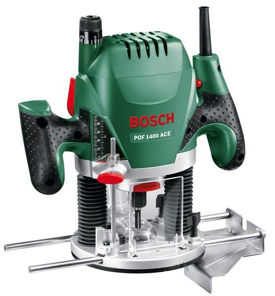 BOSCH POF 1400 ACE,  horní frézka,  1.400 W,  11.000 – 28.000 ot/ min,  zdvih 55 mm0 