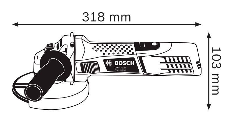 BOSCH GWS 7-125,  úhlová bruska,  720 W,  11.000 ot/ min,  125 mm1 