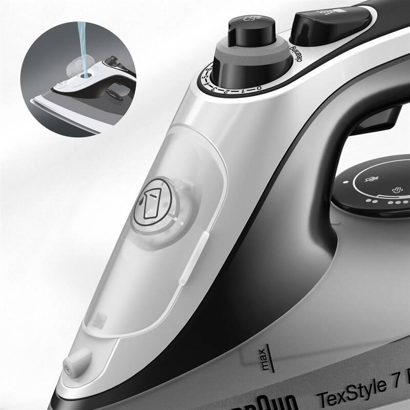 Braun SI7149WB TexStyle 7 Pro napařovací žehlička, 2900 W, AntiDrip, automatické vypnutí, kropení, černá / bílá4 