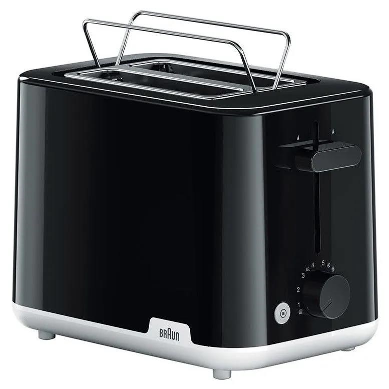 Braun HT1010BK topinkovač, 2 topinky, regulace opékání, opětovný ohřev, rozmrazování, černý1 