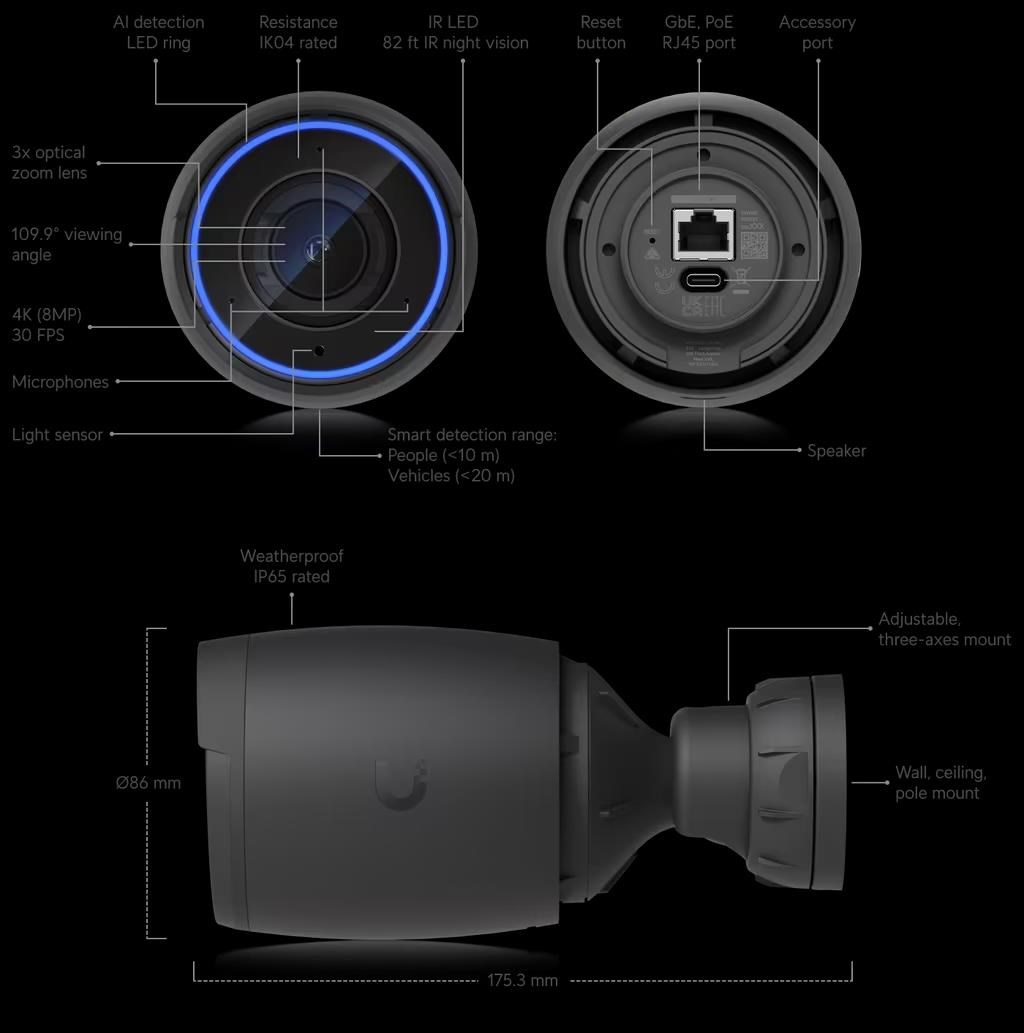 UBNT UVC-AI-Pro - UVC AI Professional kamera, 8MP - White1 