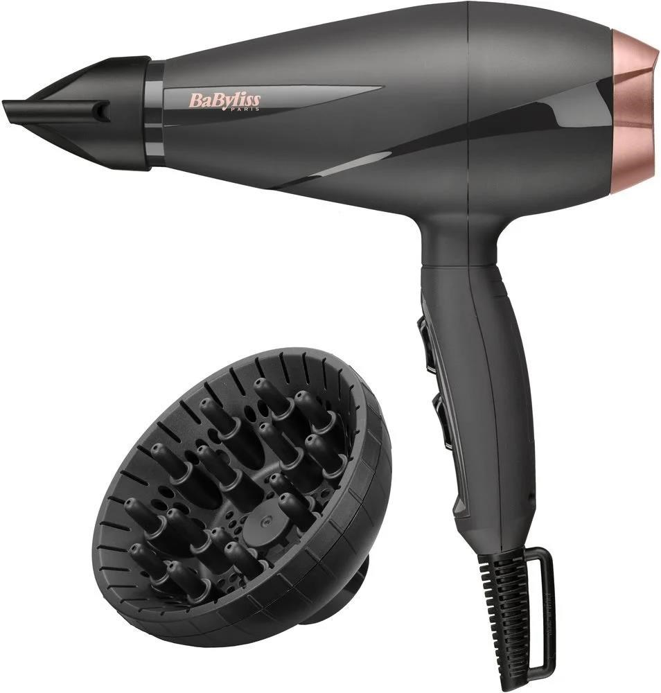 BaByliss 6709DE fén,  2100 W,  2 rychlosti,  3 teploty,  studený vzduch,  ionizátor,  difuzér,  černý0 