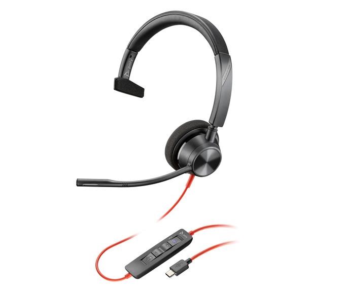 Poly Blackwire 3310 MS Teams náhlavní souprava,  USB-C/ A adaptér,  mono0 