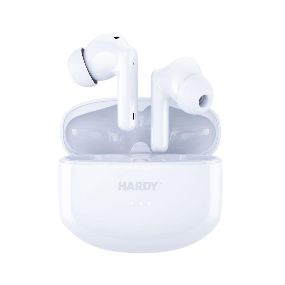 3mk bezdrátová stereo sluchátka HARDY LifePods Pro,  stereo,  nabíjecí pouzdro,  bílá2 