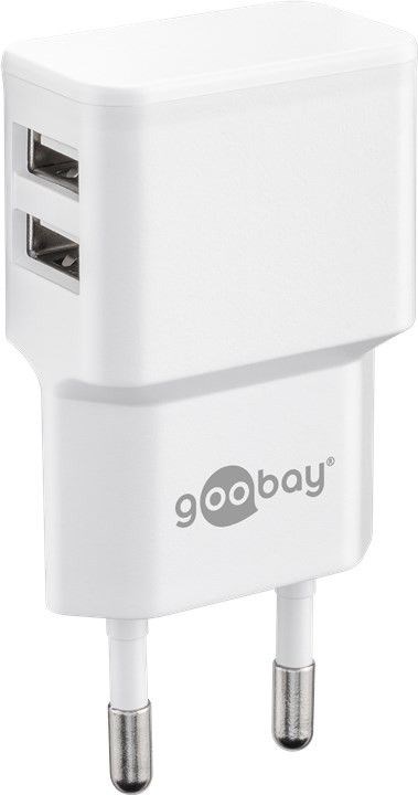 Goobay Napájecí a nabíjecí adaptér 230V na 2x USB,  max.2, 4A,  bílý0 
