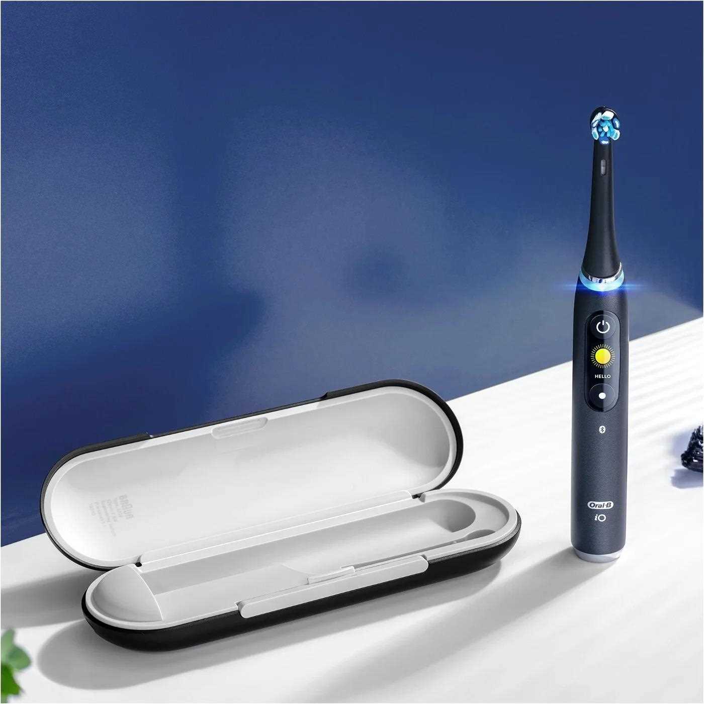 Oral-B iO Series 9 Black Onyx elektrický zubní kartáček, magnetický, senzor tlaku, 7 režimů, OLED displej, AI, černý5 