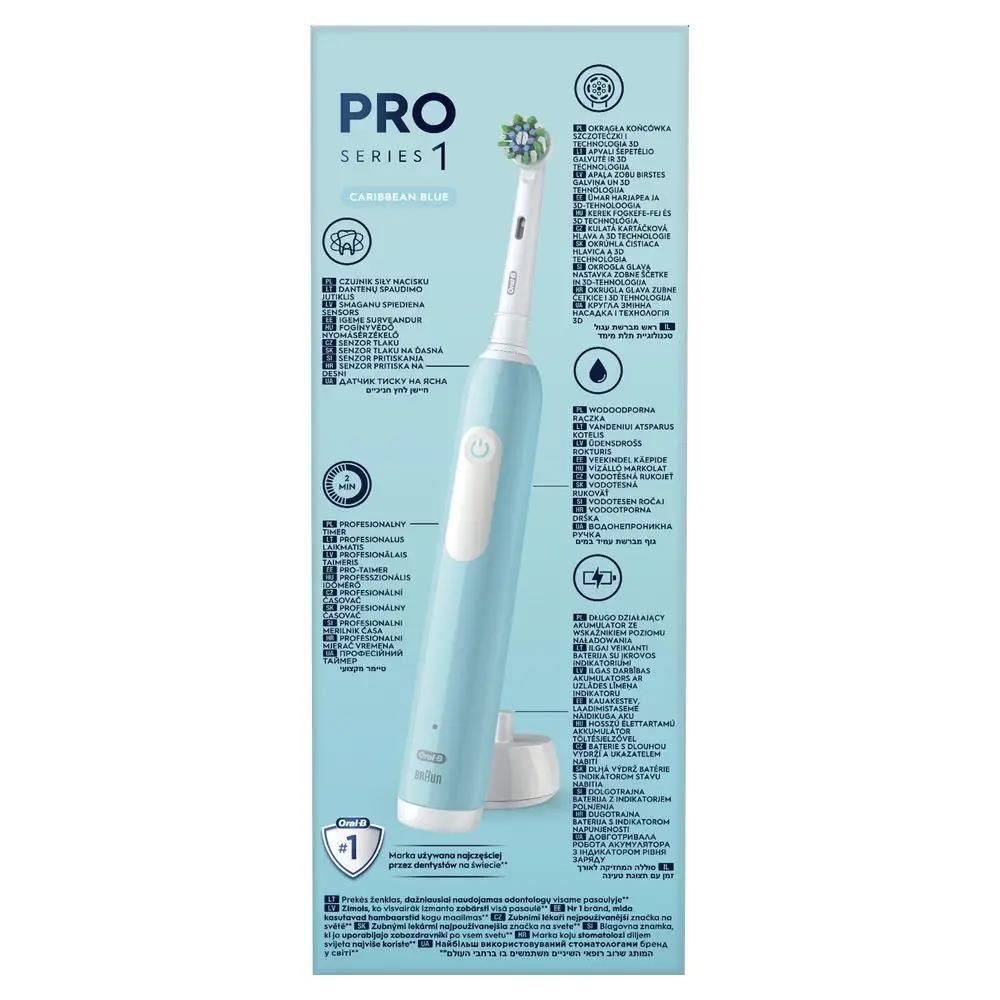 Oral-B Pro Series 1 elektrický zubní kartáček,  3 režimy,  oscilační,  časovač,  Smart funkce,  karibská modrá3 