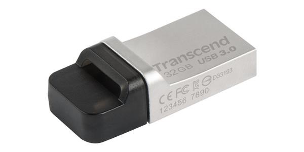 TRANSCEND Flash disk 32GB JetFlash®880S,  USB 3.0/ micro USB (R:90/ W:20 MB/ s) strieborná5 