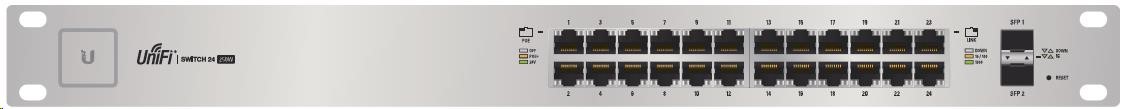 UBNT UniFi Switch US-24-250W [24xGigabit,  250W PoE+ 802.3at/ af,  pasivní PoE 24V,  2xSFP slot,  non-blocking 26Gbps]0 