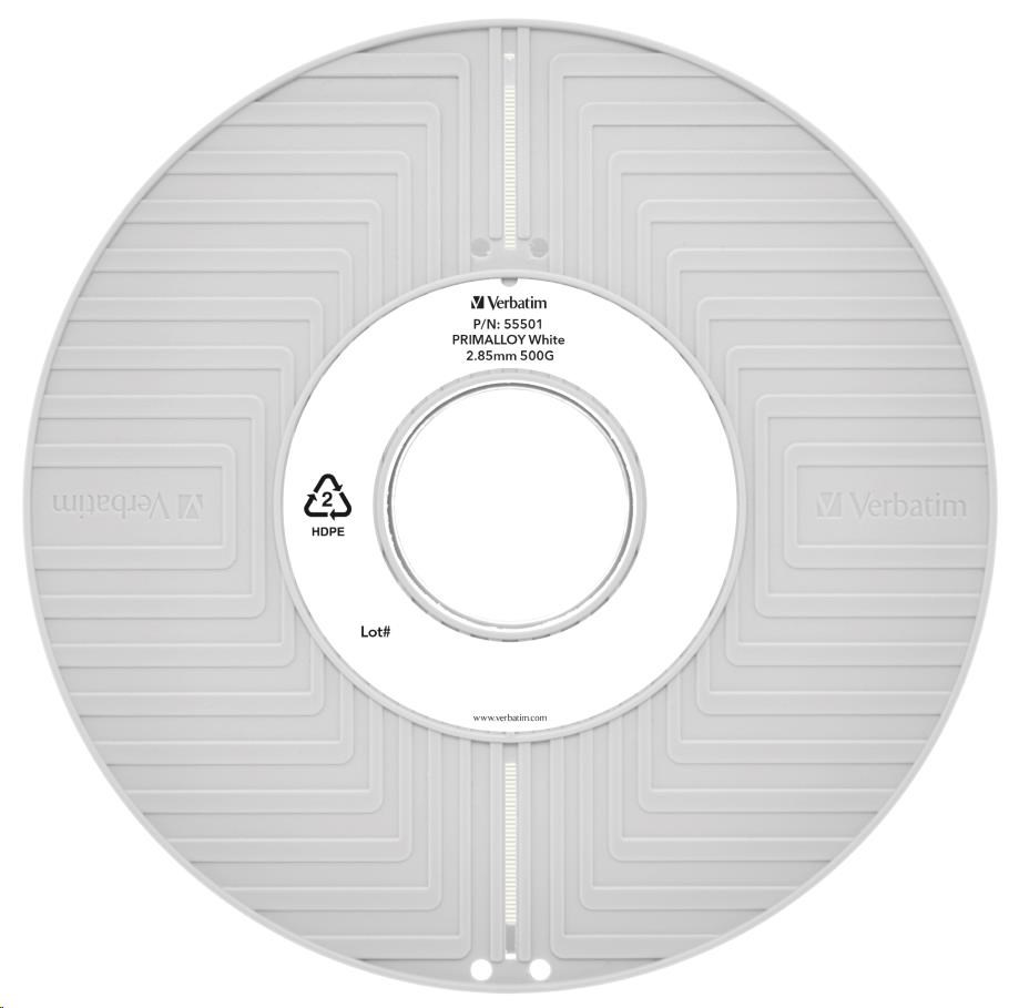 VERBATIM Filament pre 3D tlačiarne PRIMALLOY 2.85mm, 72m, 500g biela2 