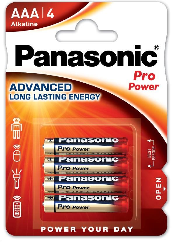 PANASONIC Alkalické baterie Pro Power LR03PPG/ 4BP AAA 1, 5V (Blistr 4ks)0 