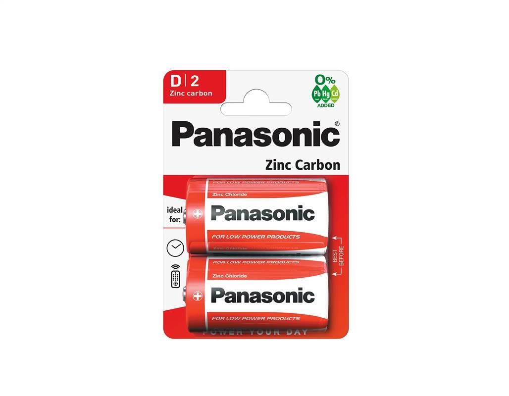 PANASONIC Zinkouhlíkové baterie Red Zinc R20RZ/ 2BP EU D 1, 5V (Blistr 2ks)0 