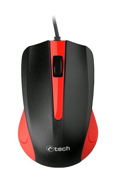 Myš C-TECH WM-01,  červená,  USB2 