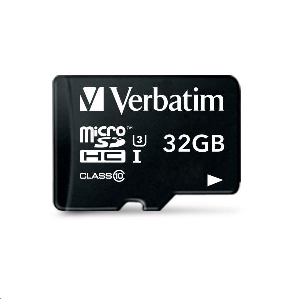 VERBATIM MicroSDHC karta 32GB Pro, U3 + adaptér2 