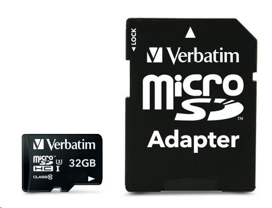 VERBATIM MicroSDHC karta 32GB Pro, U3 + adaptér0 