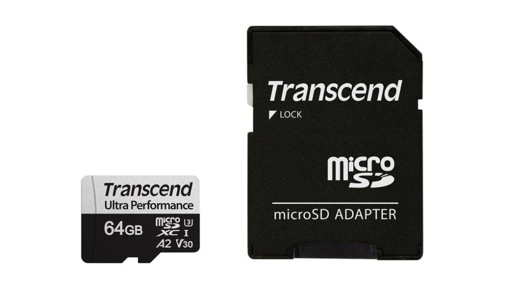 TRANSCEND MicroSDXC karta 64GB 340S,  UHS-I U3 A2 Ultra Performace 160/ 80 MB/ s0 