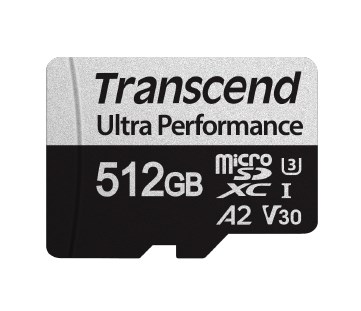 TRANSCEND MicroSDXC karta 512GB 340S,  UHS-I U3 A2 Ultra Performace 160/ 125 MB/ s0 