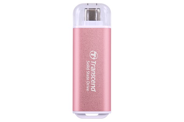 TRANSCEND Externí SSD ESD300P 512GB,  External SSD,  USB 10Gbps,  Type C,  růžová