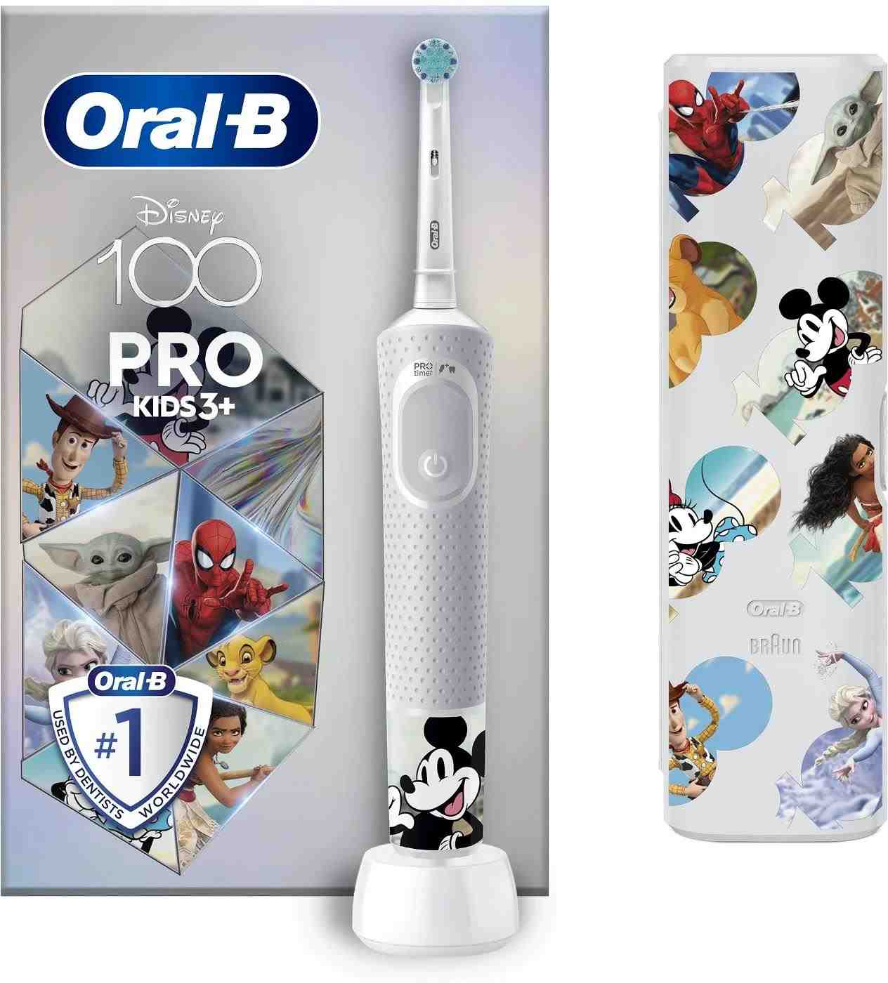 Oral-B Pro Kids Disney D103.413.2KX elektrický zubní kartáček,  sonický,  pro děti,  2 režimy,  časovač,  pouzdro0 