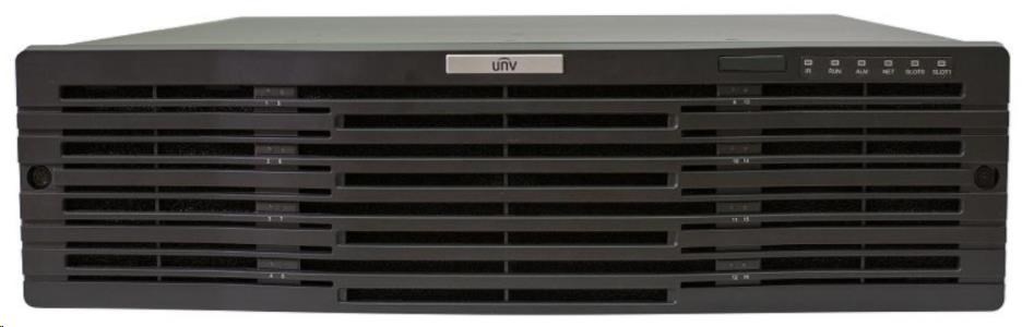 Uniview NVR,  64 kanálů,  H.265,  16xHot-Swap HDD,  RAID,  12 Mpix (384/ 384 Mbps),  2xHDMI+ VGA ,  4xUSB,  2xMiniSAS, 2xSFP, audio0 
