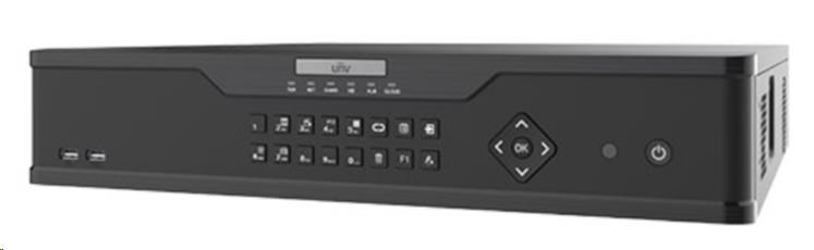 Uniview NVR,  16 kanálov,  H.265,  4x HDD,  12Mpix (384Mbps/ 384Mbps),  HDMI+VGA Full HD,  ONVIF,  3x USB,  audio1 