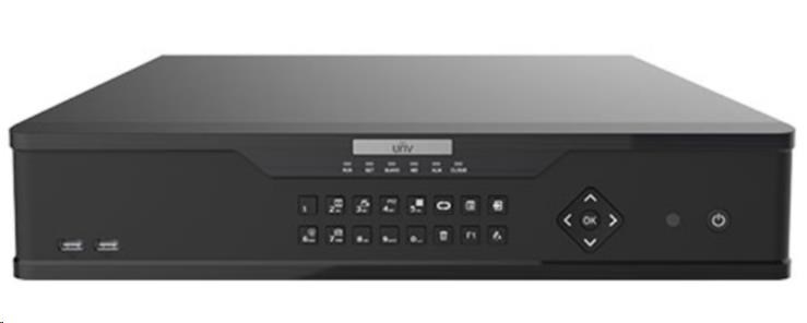 Uniview NVR,  32 kanálov,  H.265,  4x HDD,  12Mpix (384Mbps/ 384Mbps),  HDMI+VGA Full HD,  ONVIF,  3x USB,  audio0 