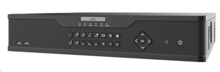 Uniview NVR,  32 kanálov,  H.265,  4x HDD,  12Mpix (384Mbps/ 384Mbps),  HDMI+VGA Full HD,  ONVIF,  3x USB,  audio1 