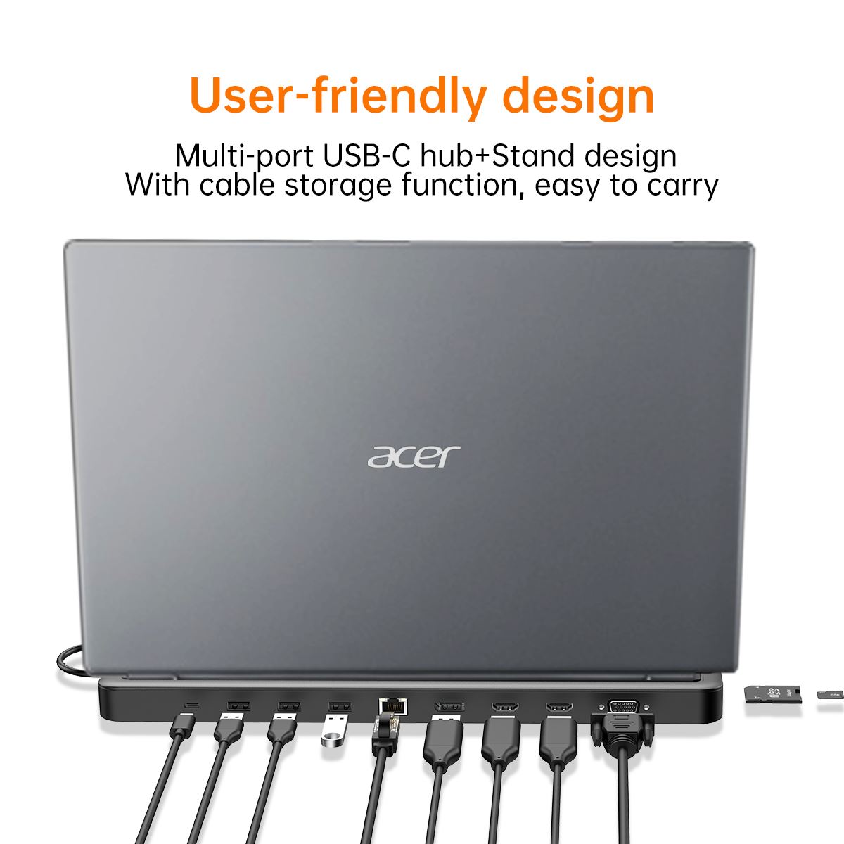 Kľúč ACER 7v1 typu C: 3 x USB3.0, 1 x HDMI, 1 x pd typu C, 1 x čítačka sd kariet, 1 x čítačka tf kariet4 