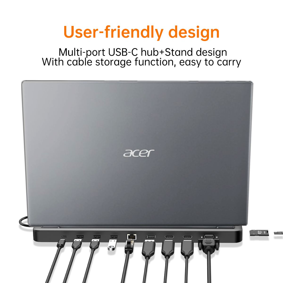 Kľúč ACER 7v1 typu C: 3 x USB3.0,  1 x HDMI,  1 x pd typu C,  1 x čítačka sd kariet,  1 x čítačka tf kariet6 