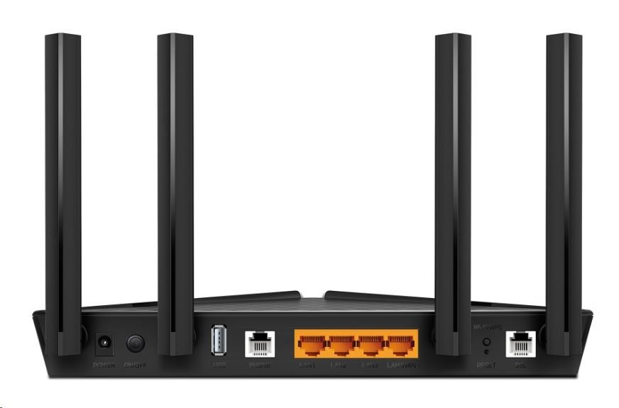 TP-Link Archer VX1800v EasyMesh WiFi6 VDSL/ ADSL router (AX1800, 2, 4GHz/ 5GHz, 3xGbELAN, 1xGbELAN/ WAN, 2xRJ11, 1xUSB2.0)2 