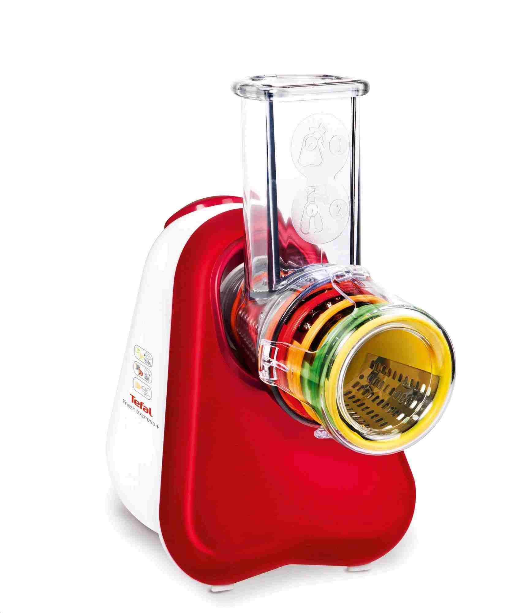 Tefal MB756G31 Fresh Express+ elektrické struhadlo, 200 W, plnící trubice, 5 strouhacích nástavců0 