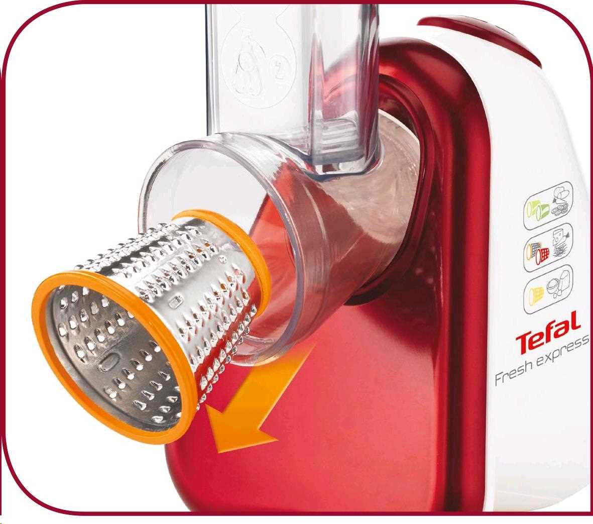 Tefal MB756G31 Fresh Express+ elektrické struhadlo, 200 W, plnící trubice, 5 strouhacích nástavců1 