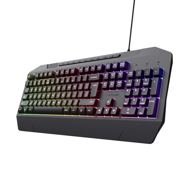 TRUST herní klávesnice GXT836 EVOCX,  membránová,  USB,  US3 