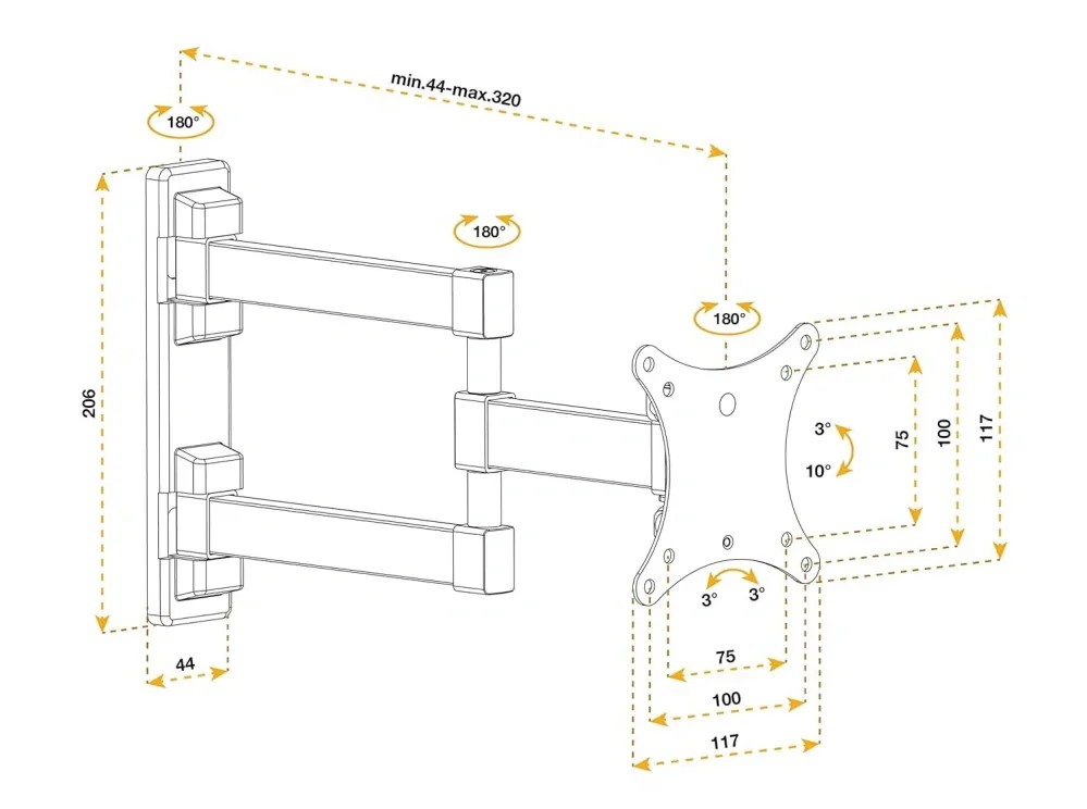 Držák Tv monitoru Fiber Mounts FM234
3 