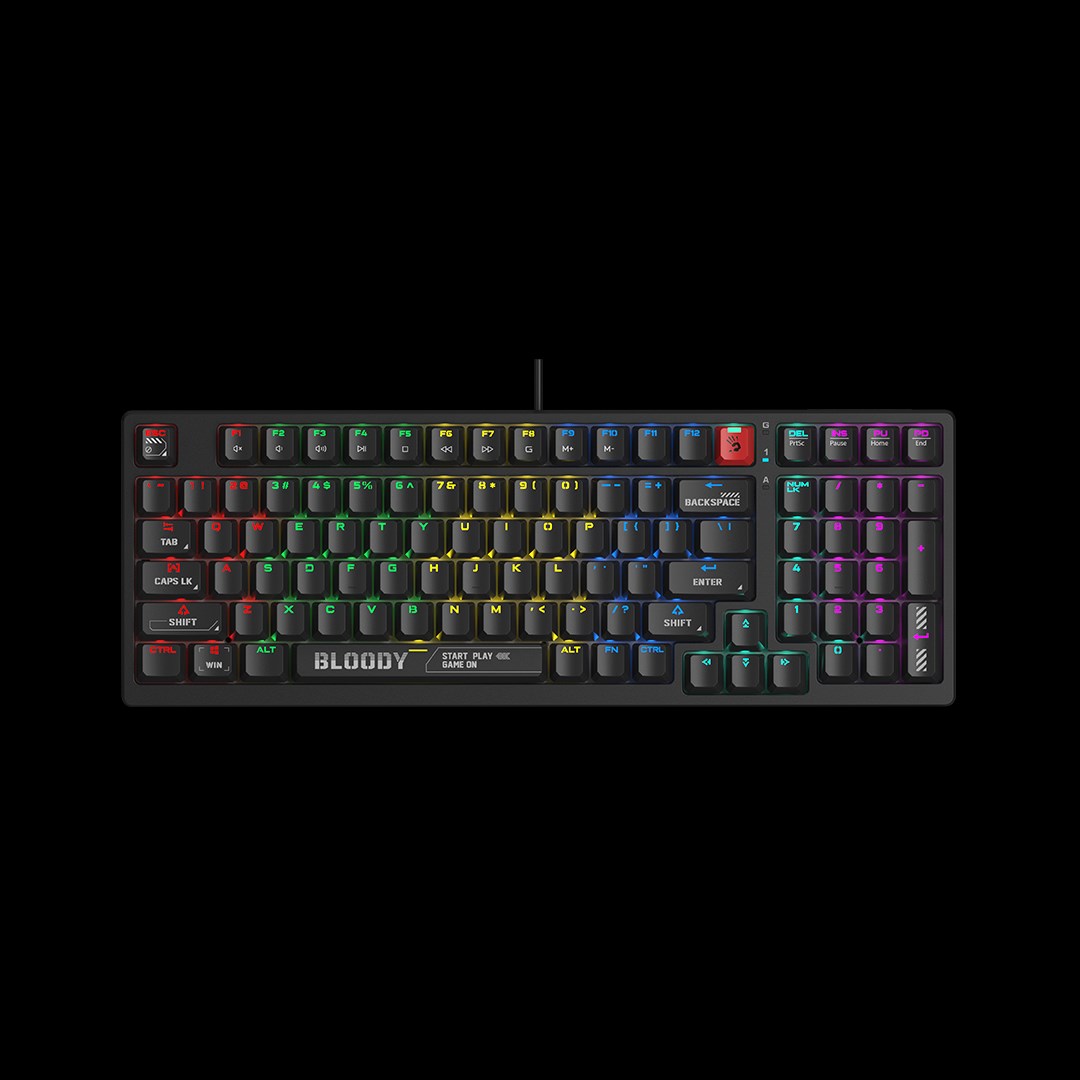 A4tech Bloody S98 Black RGB mechanická herní klávesnice,  USB,  CZ0 